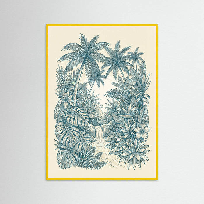 Yellow Wood Tropical Wave Pattern