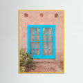 Yellow Wood Turquoise Window - Taos, New Mexico Poster
