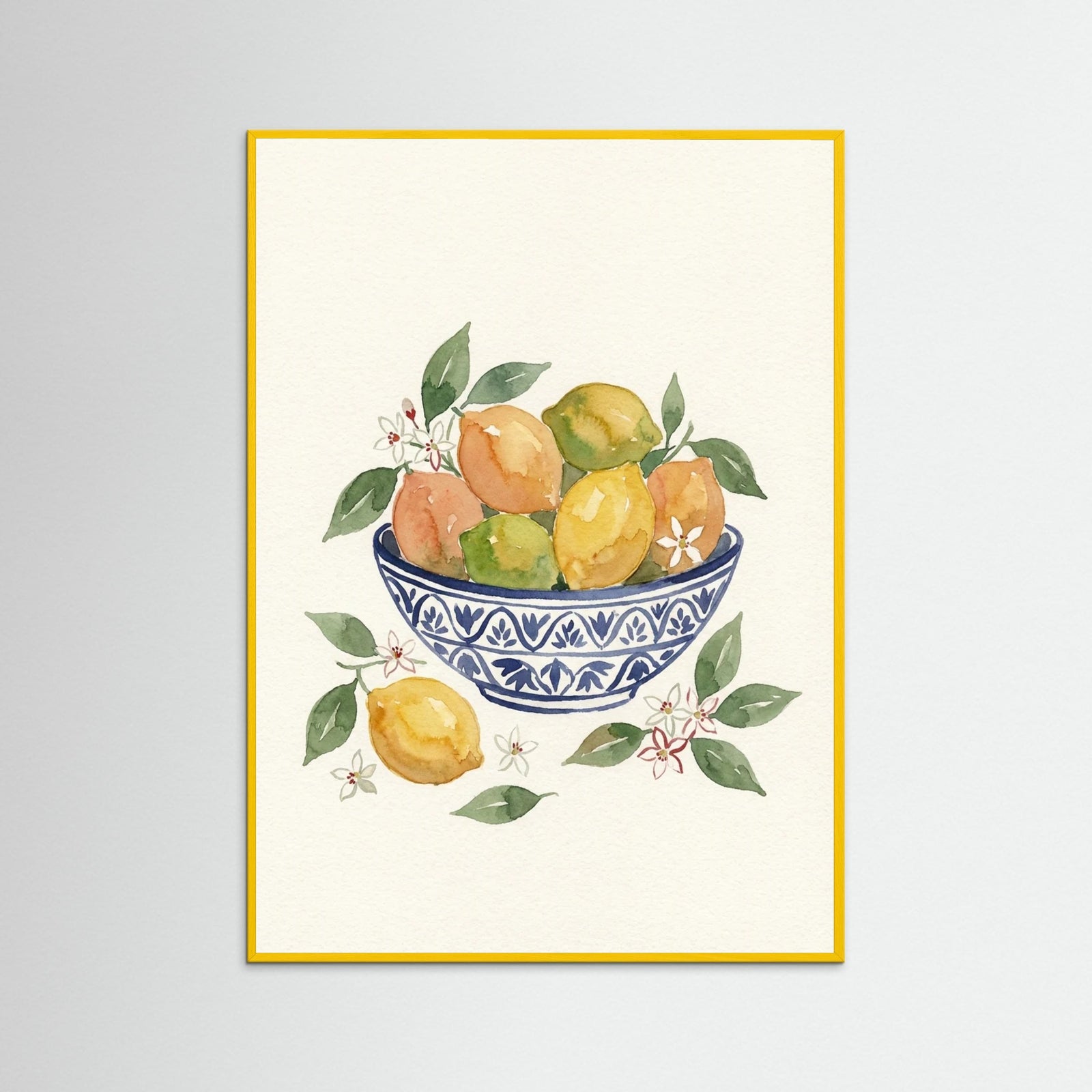 Yellow Wood Vase of Blooms