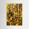 Yellow Wood Vibrant Abstract Forms