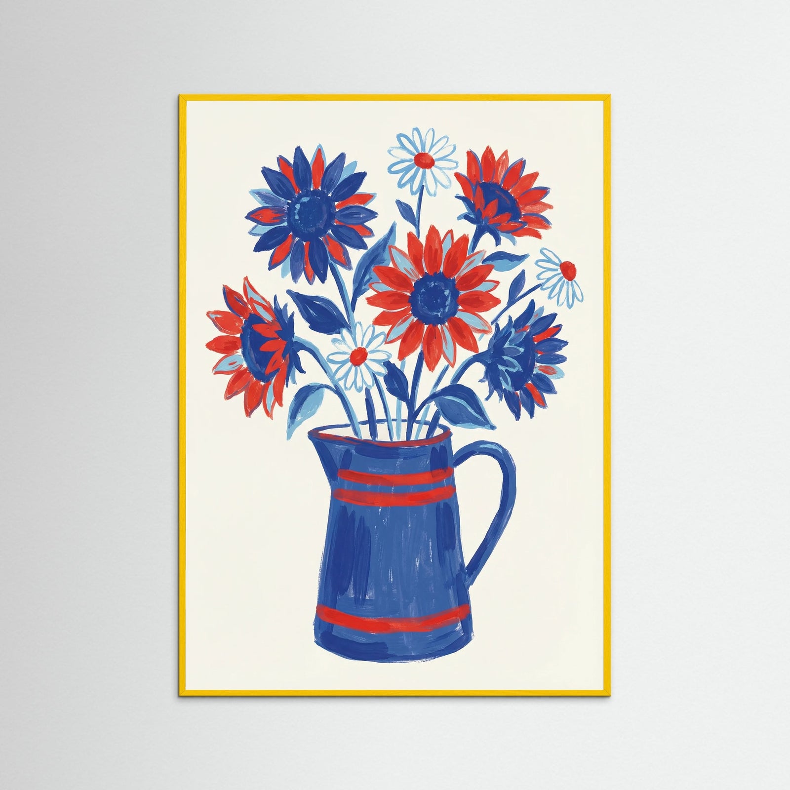 Yellow Wood Vibrant Bloom Blue