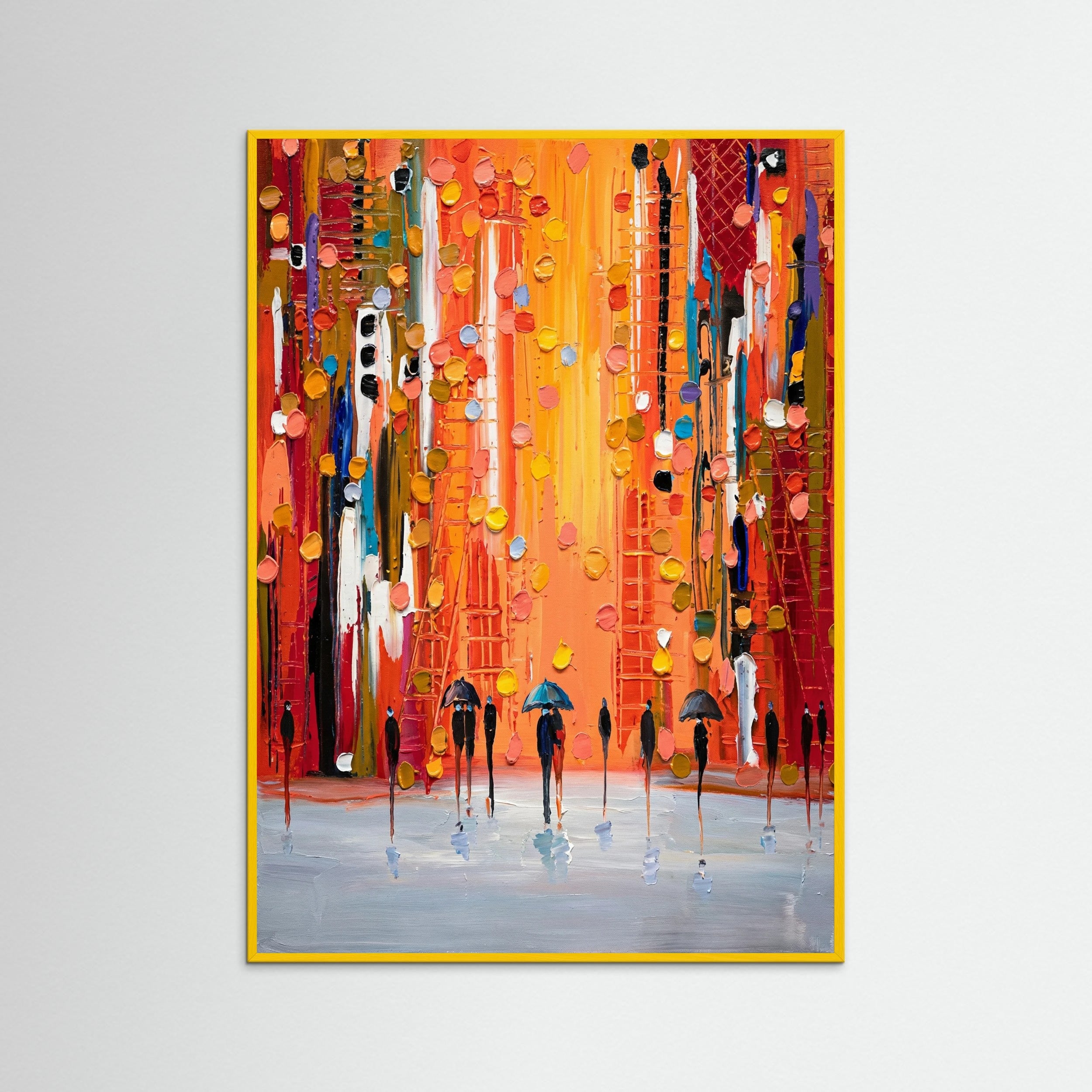 Yellow Wood Vibrant City Glow