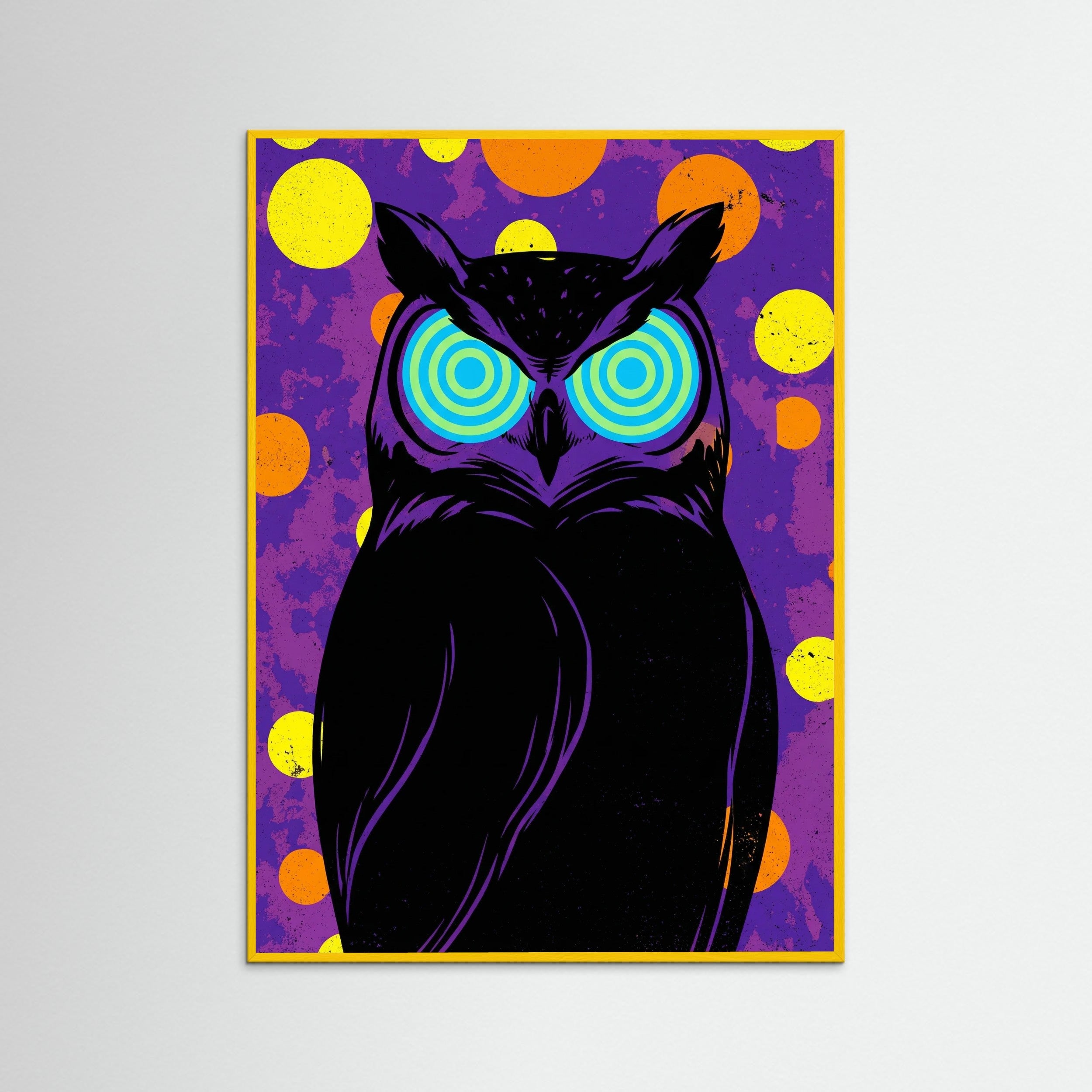 Yellow Wood Vibrant Feline Gaze