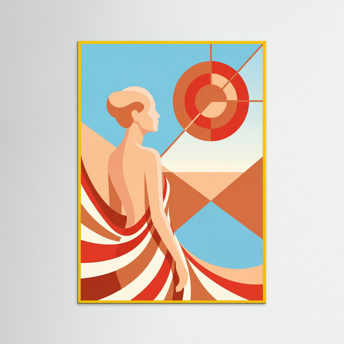 Yellow Wood Vibrant Figure