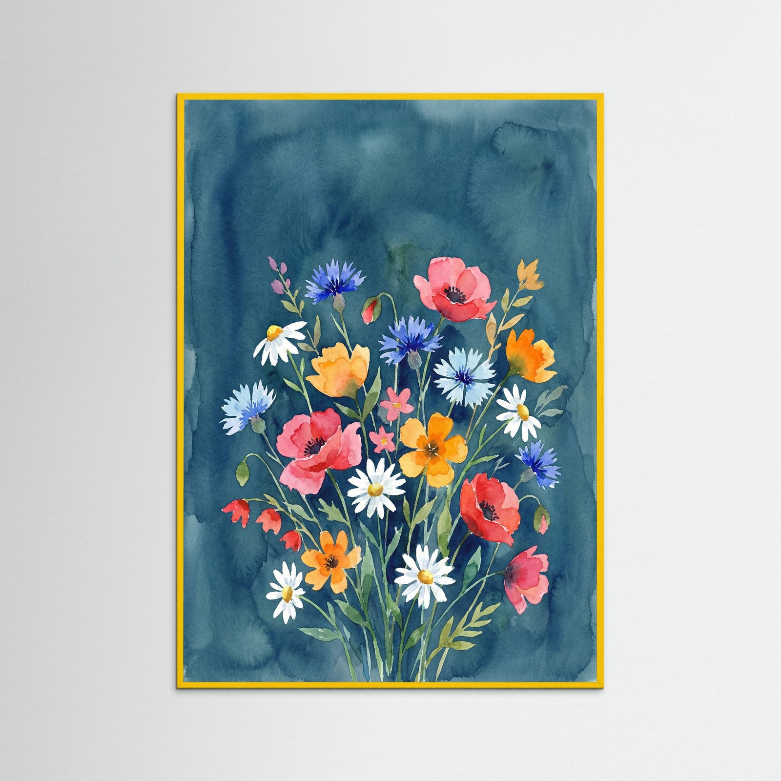 Yellow Wood Vibrant Floral Vase