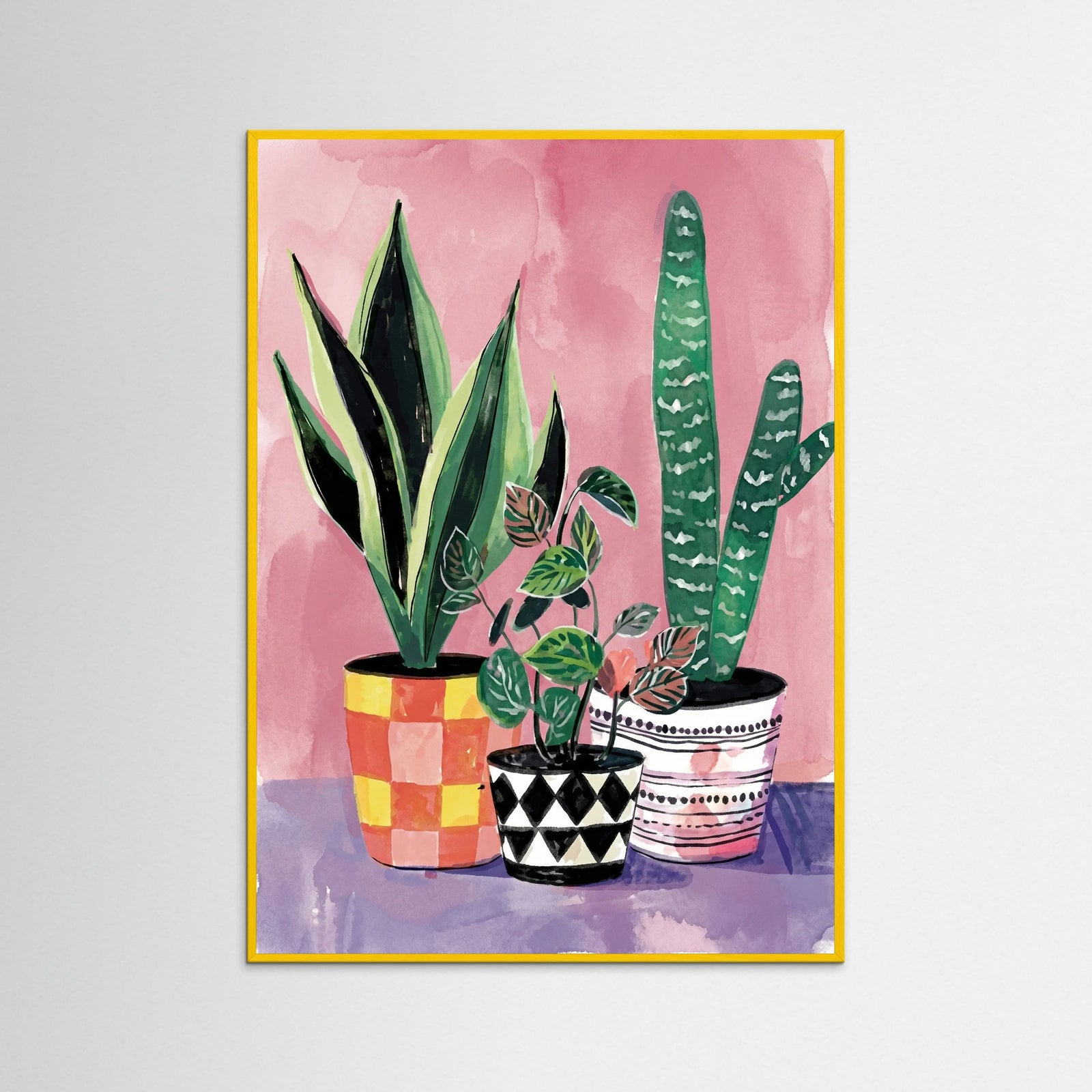 Yellow Wood Vibrant Houseplant Trio