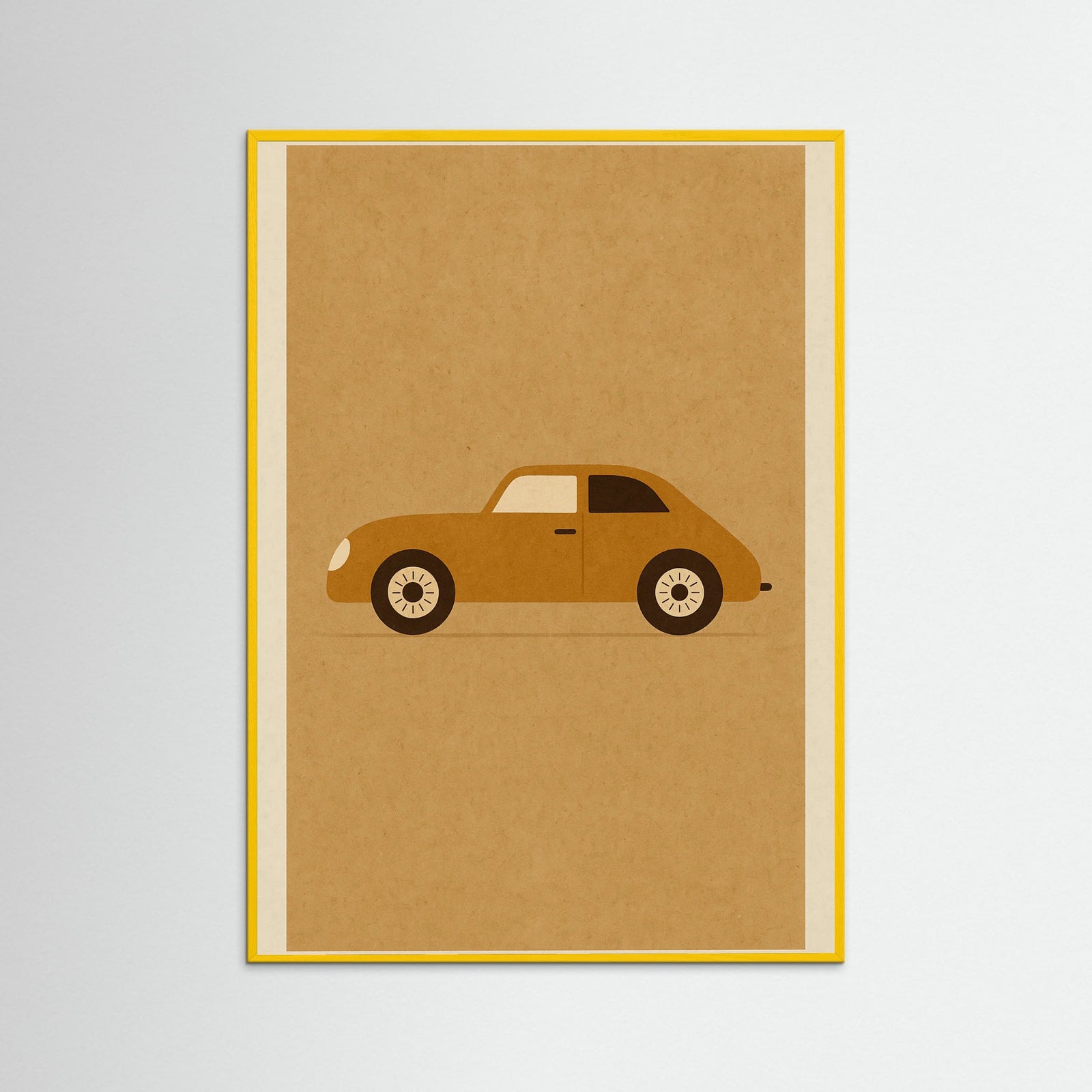 Yellow Wood Vintage Racecar