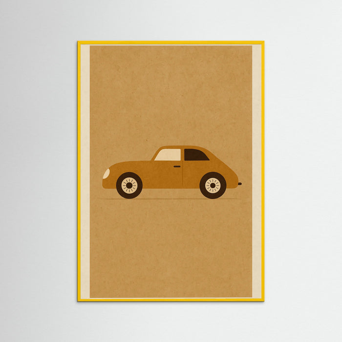 Yellow Wood Vintage Racecar