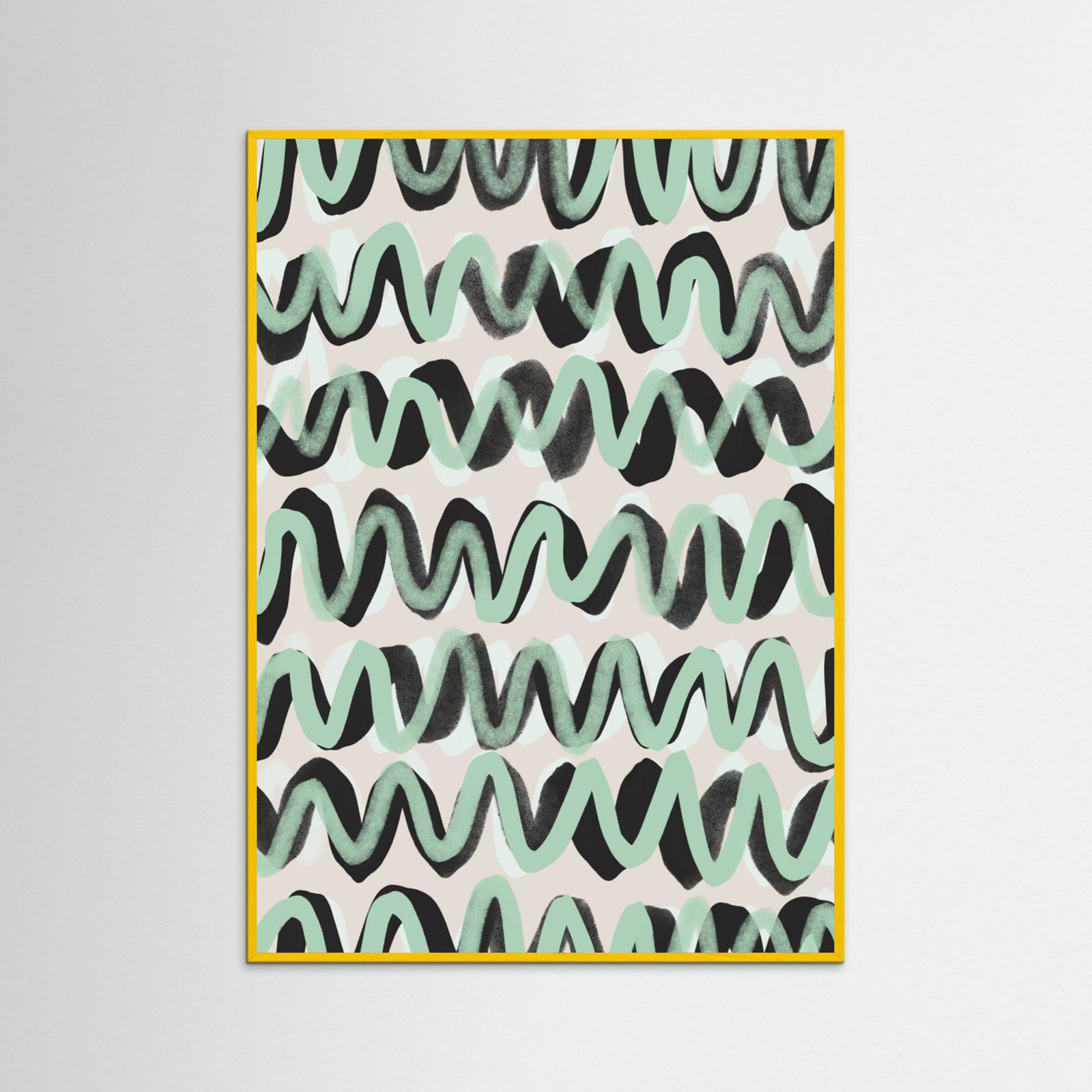 Yellow Wood Wave Motion Rhythm Poster