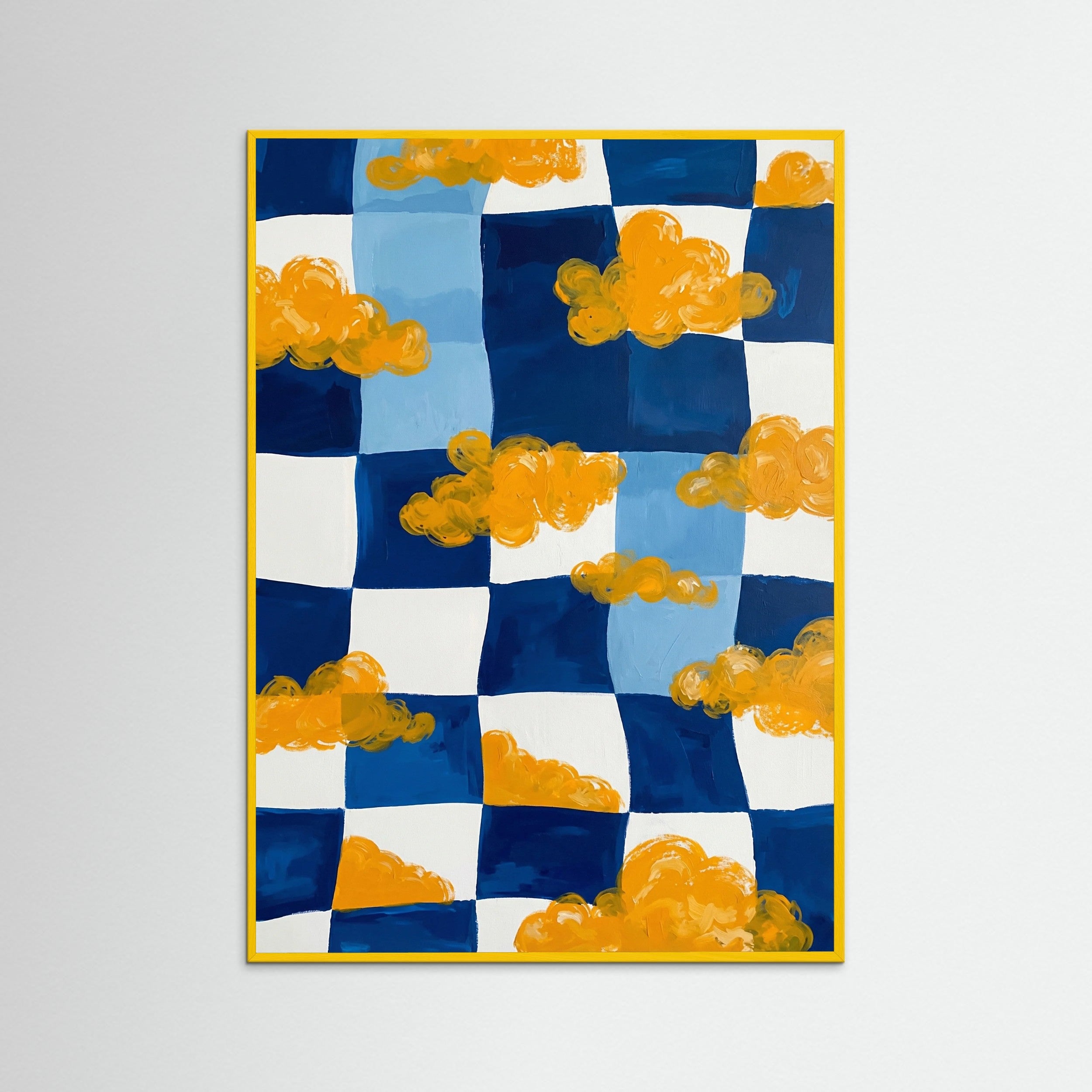 Yellow Wood Wavy Sky Grid