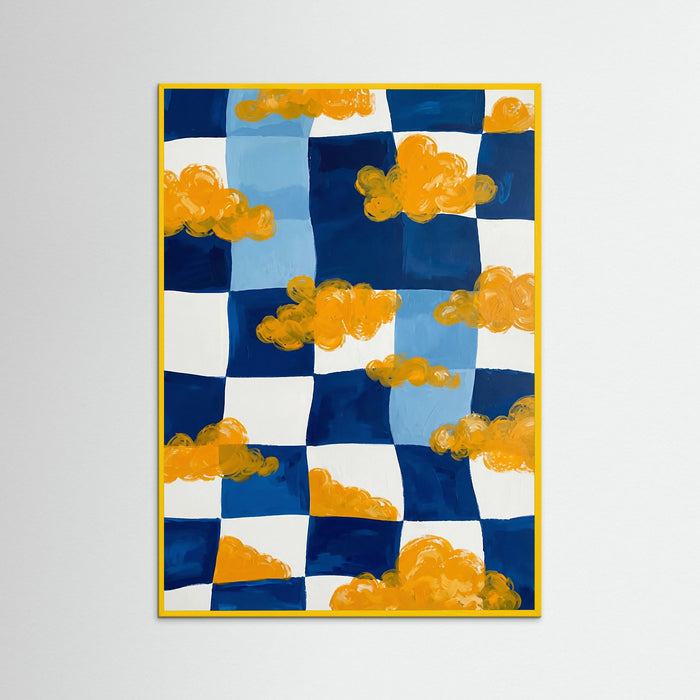 Yellow Wood Wavy Sky Grid