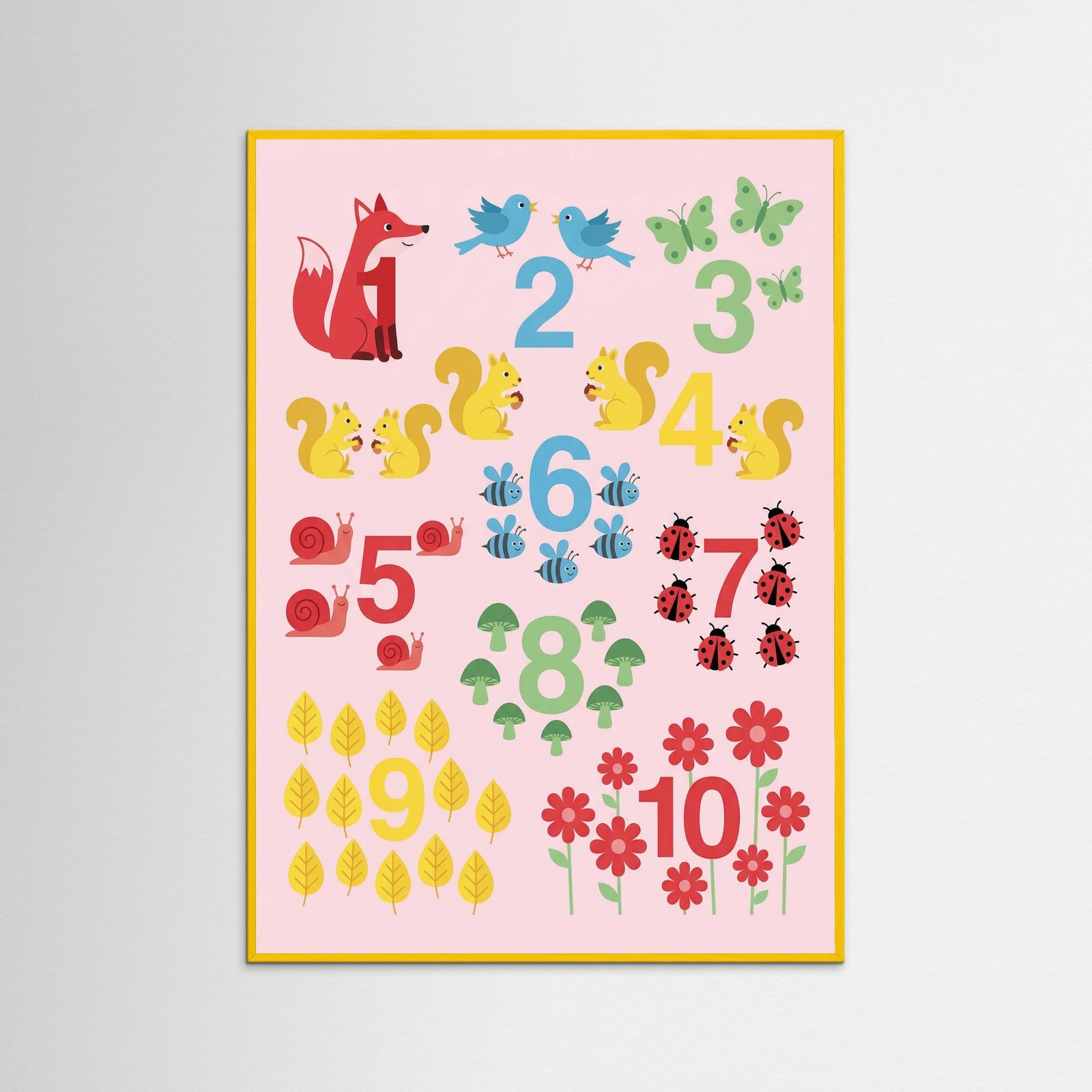 Yellow Wood Whimsical Alphabet Pink