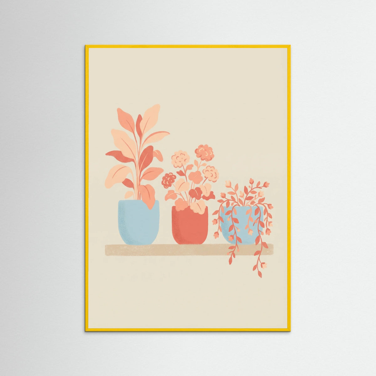 Yellow Wood Whimsical Floral Vase