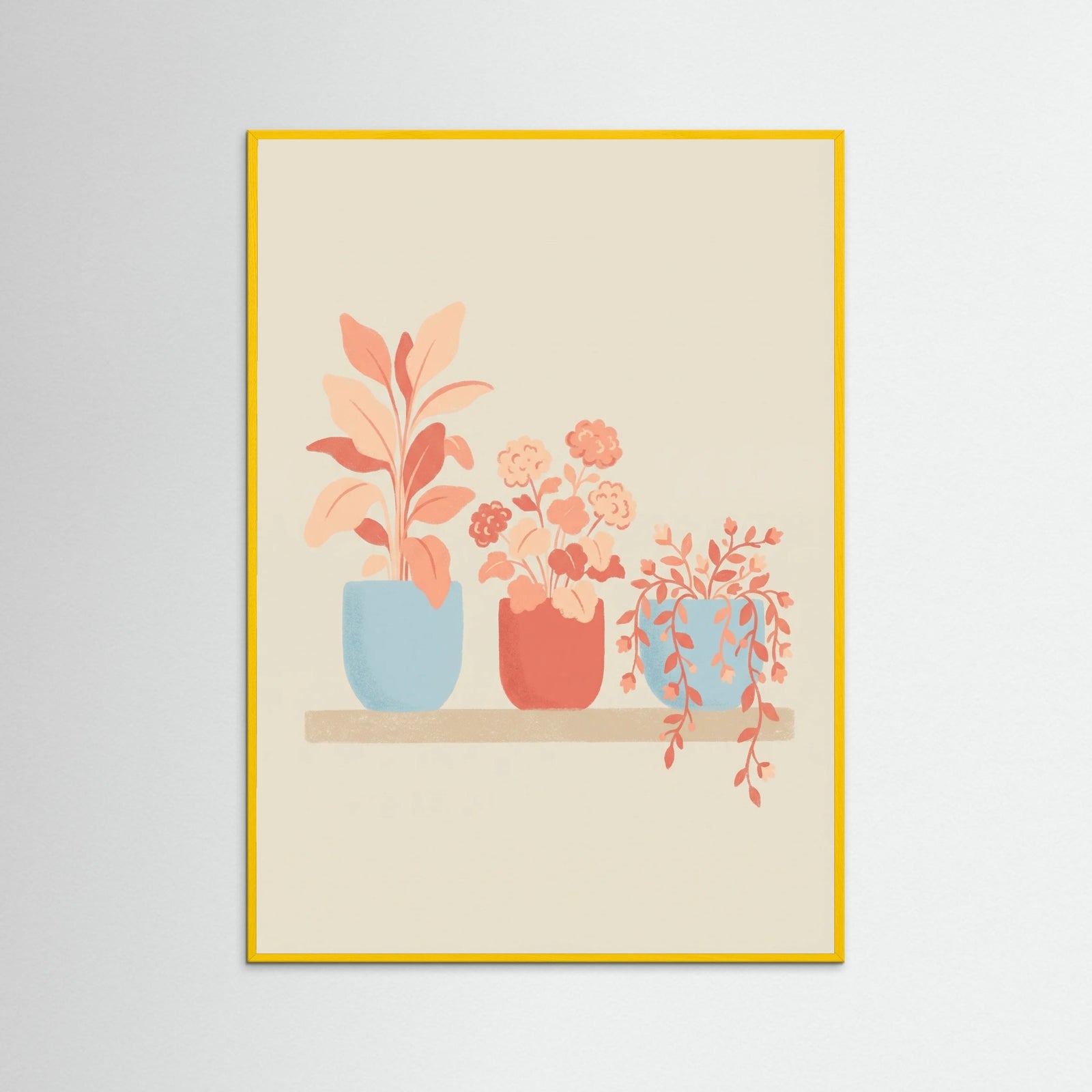 Yellow Wood Whimsical Floral Vase