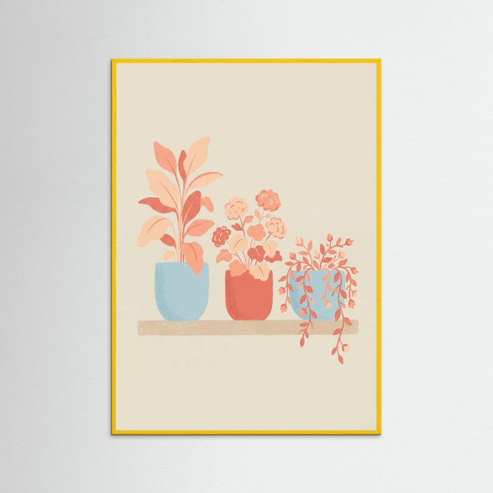 Yellow Wood Whimsical Floral Vase
