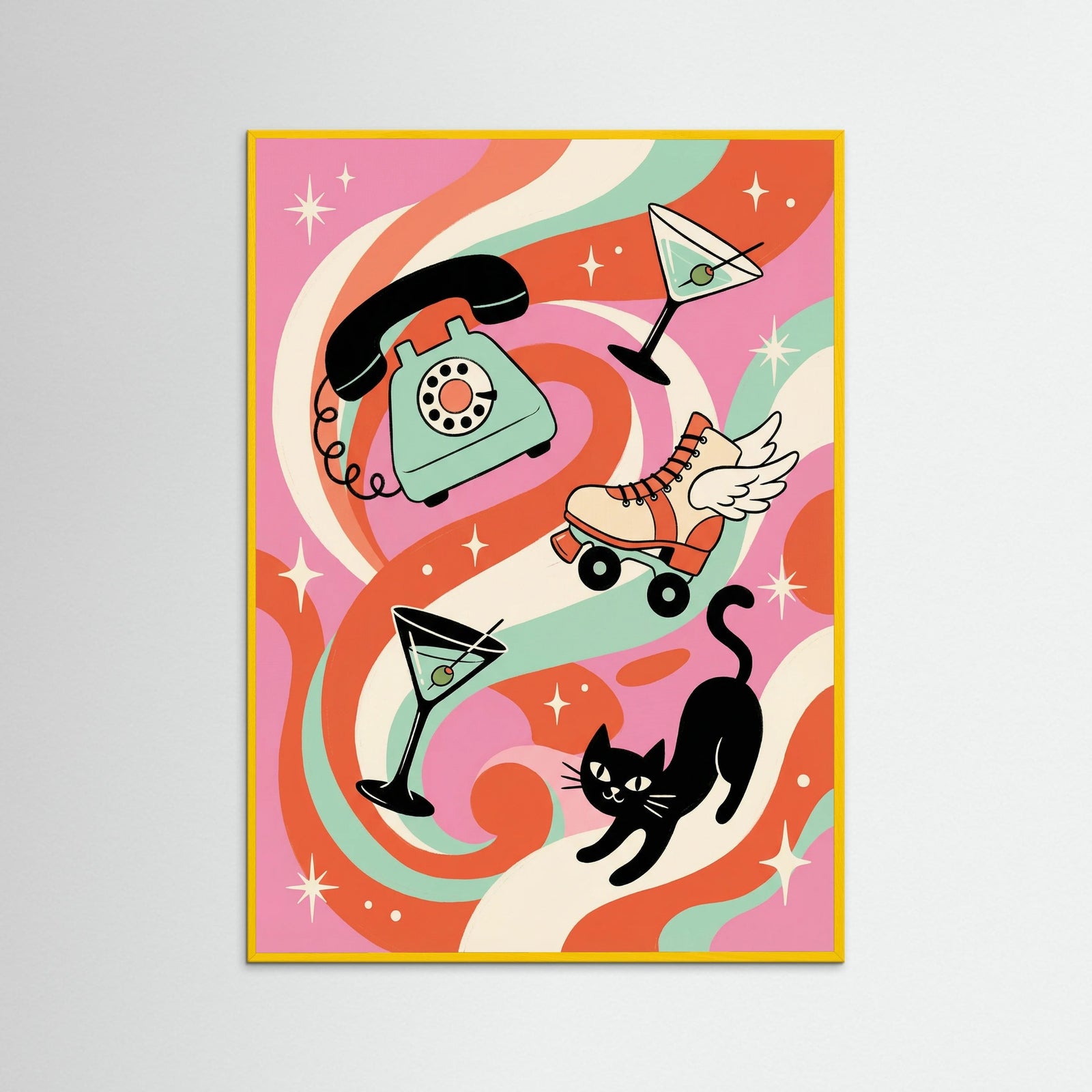 Yellow Wood Whimsical Heart Dreams