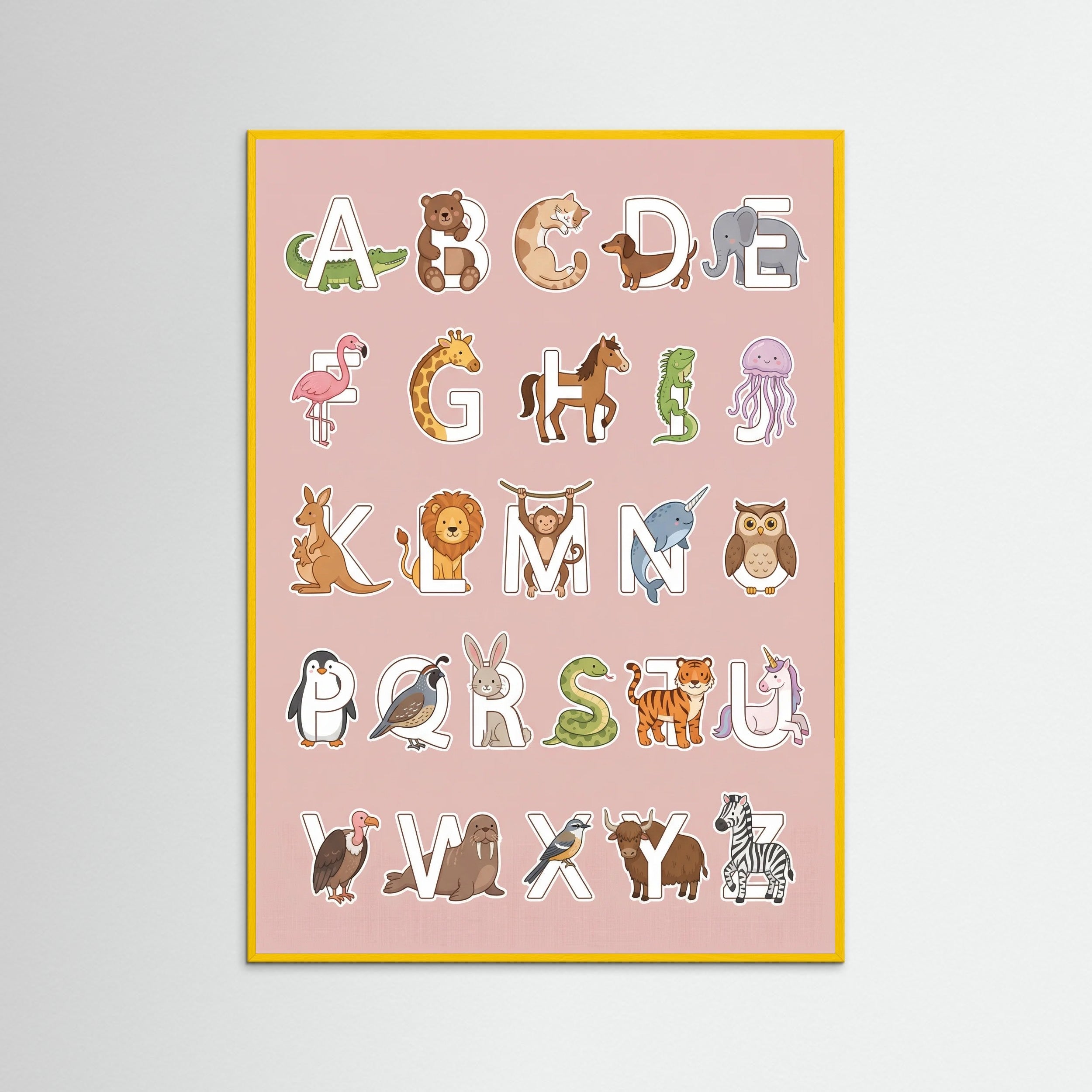 Yellow Wood Whimsical Number Animals