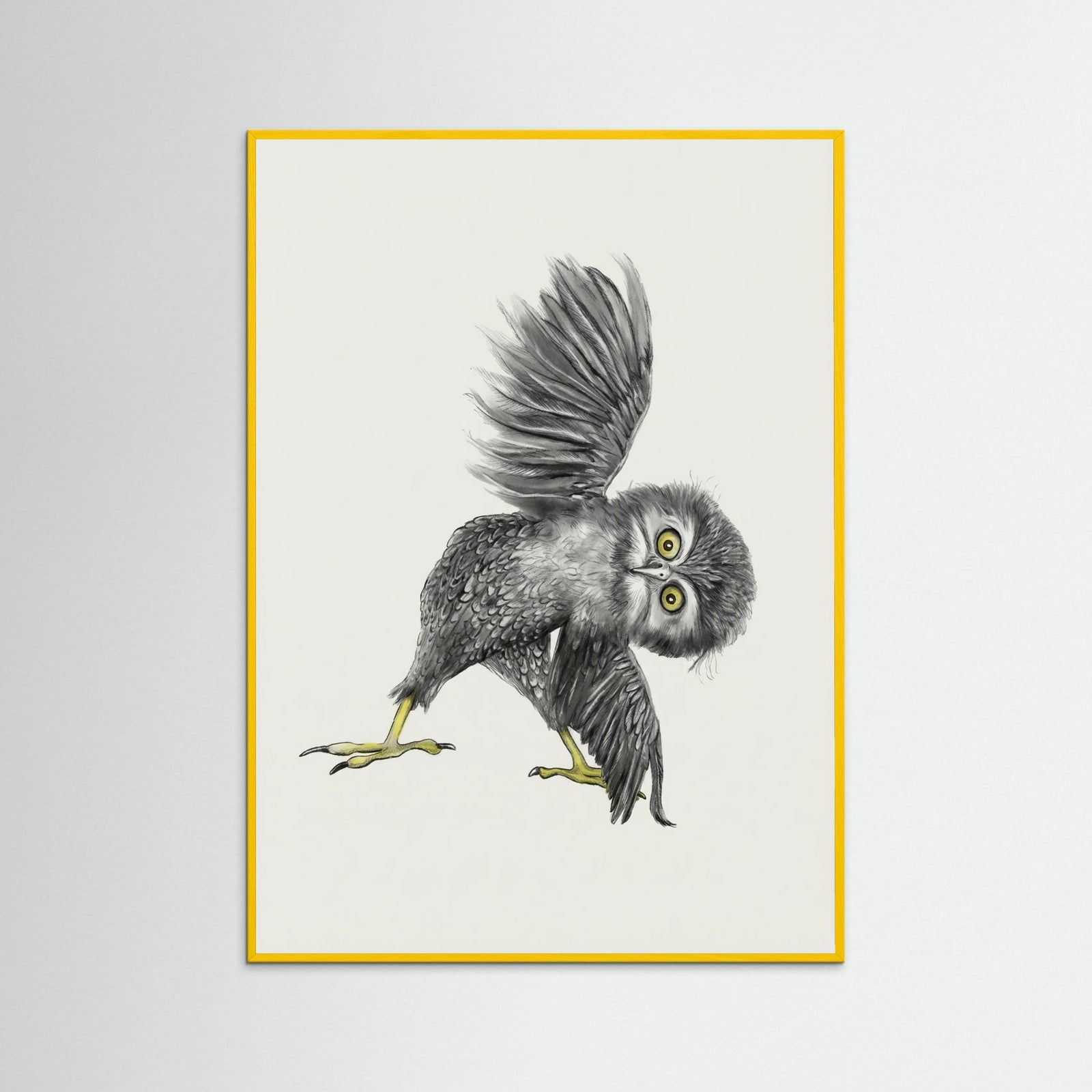 Yellow Wood Whimsical Owl Yoga