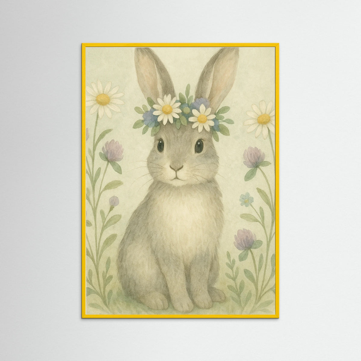 Yellow Wood Whimsical Rabbit