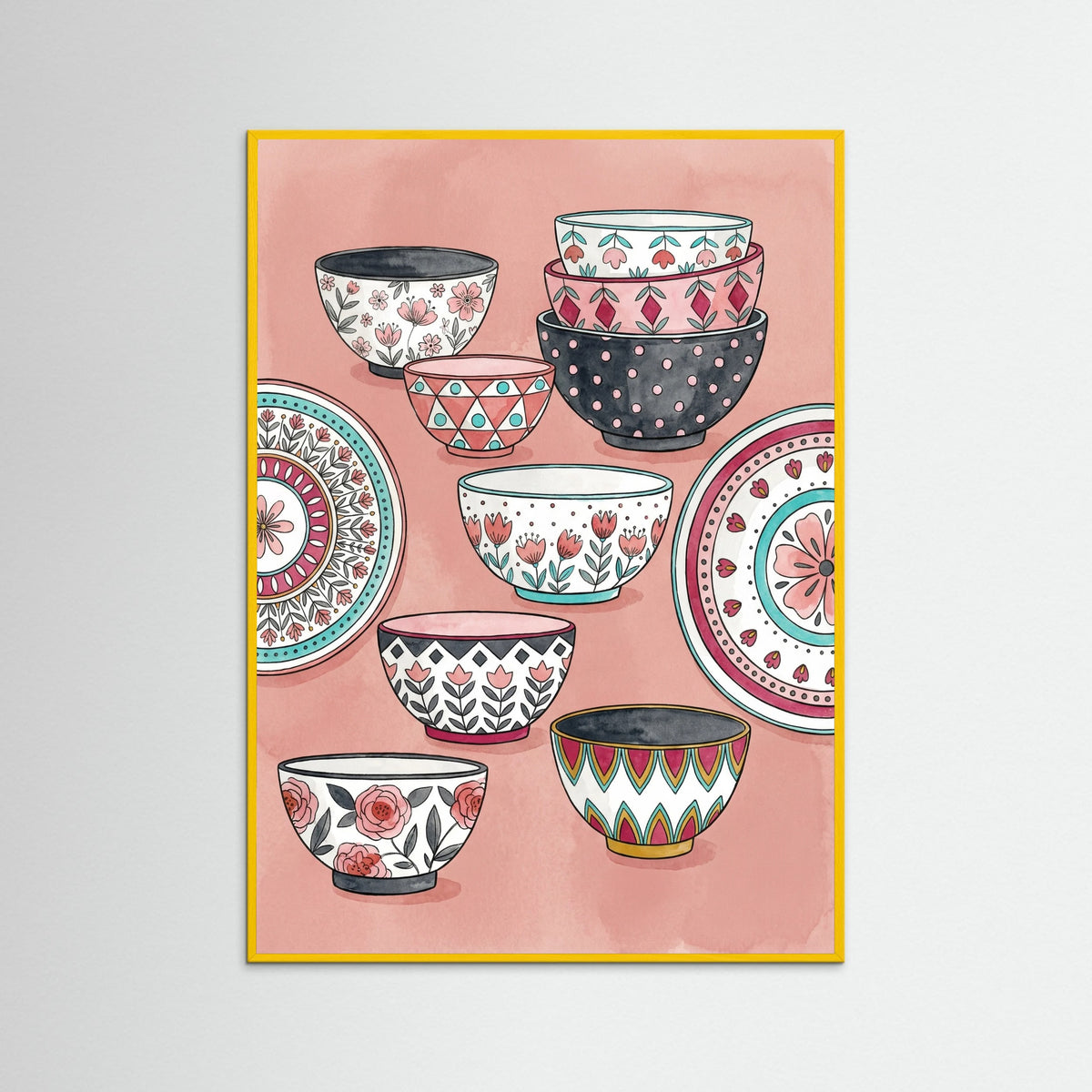 Yellow Wood Whimsical Teacups