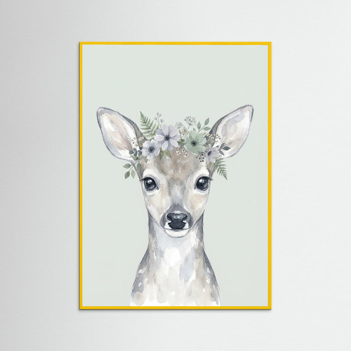 Yellow Wood Whimsical Woodland Raccoon