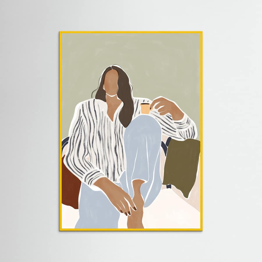 Poster Woman Enjoying a Cup of Espresso – poster e stampa artistica