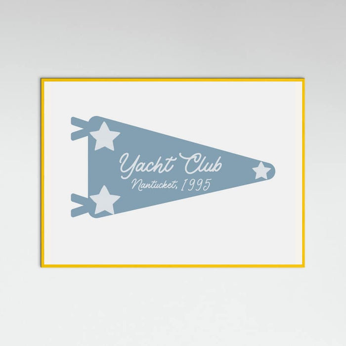 Yacht Club Blue Pennant Poster – plakat og kunsttryk