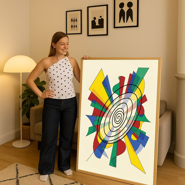 Dynamic Intersections Beige – poster and art print