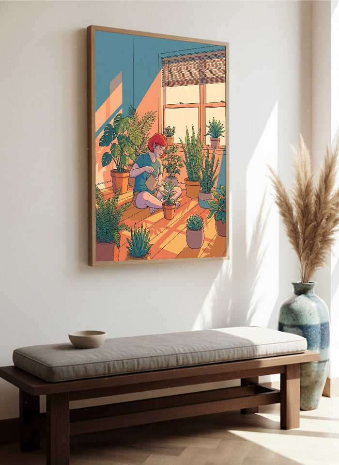 Stille refleksion Blå – plakat og kunsttryk