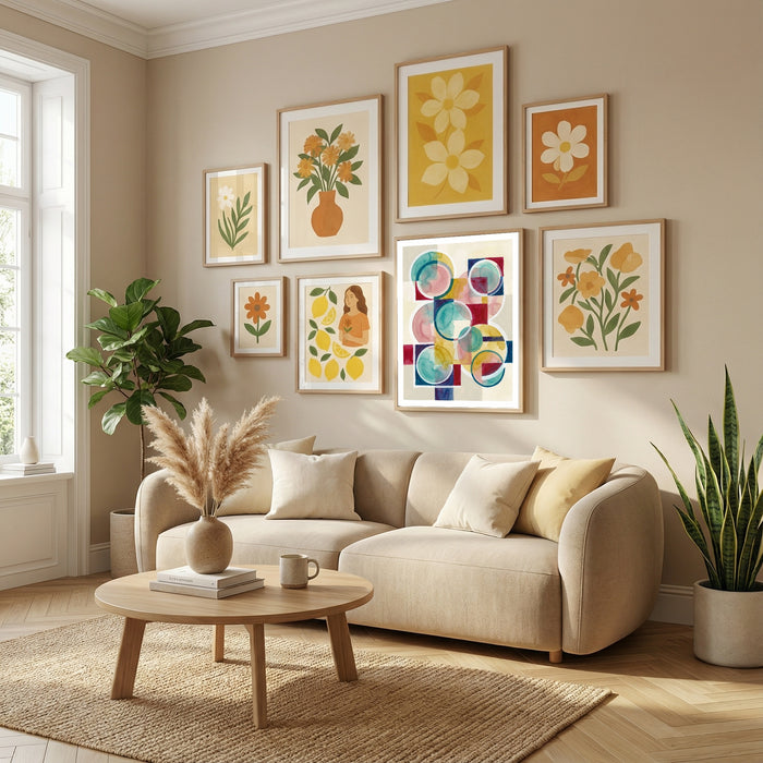 Geometric Harmony Beige – poster and art print