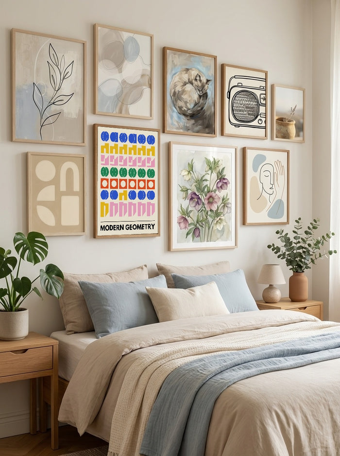 Bauhaus Blooms Grid – plakat og kunsttryk