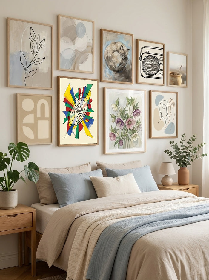 Dynamic Intersections Beige – poster and art print
