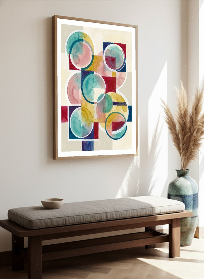 Geometric Harmony Beige – poster and art print