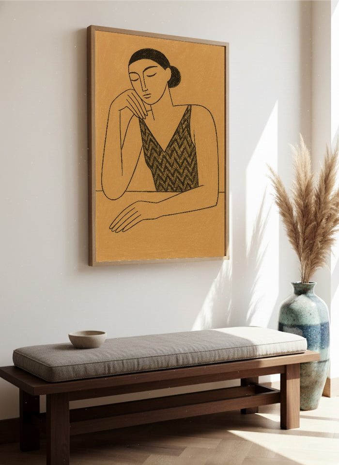 Abstract Contemplation 2 – poster mockup in interior
