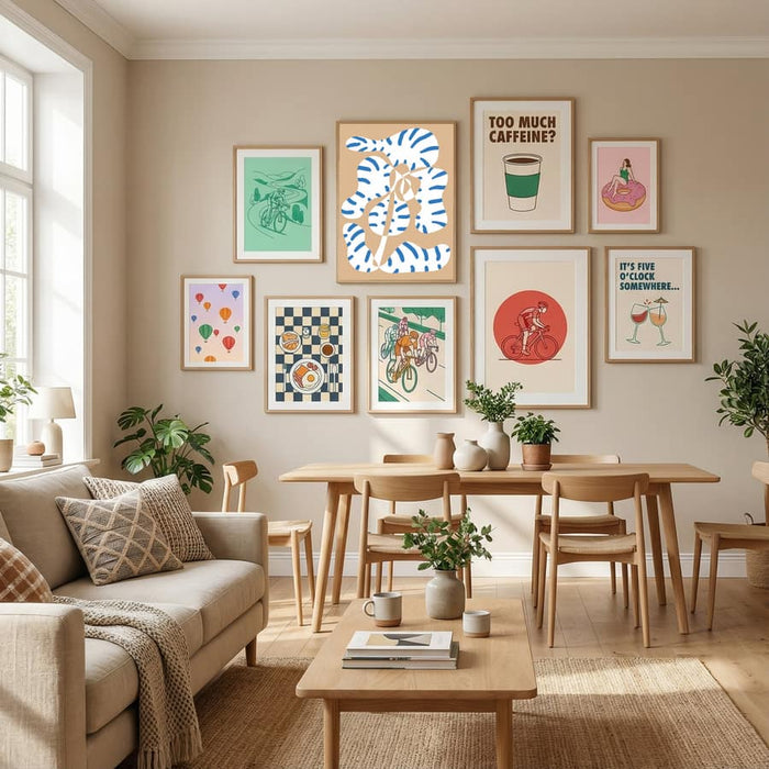 Abstract Shapes Flower Tiger print Poster – poster and art print