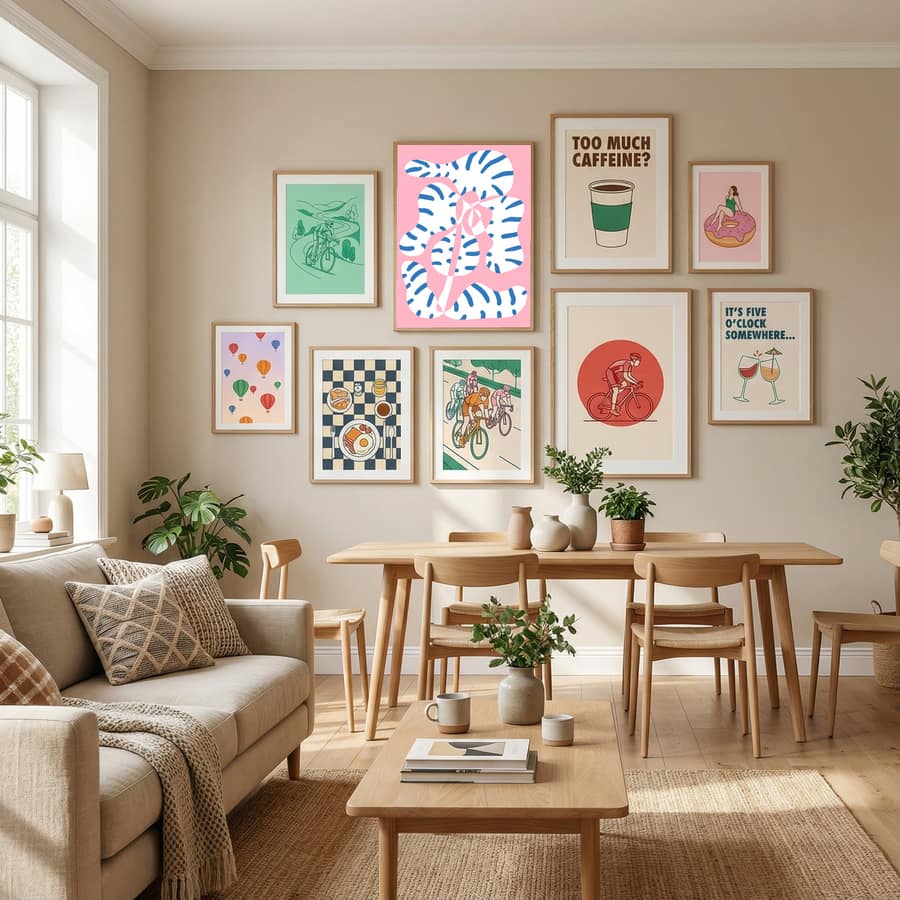 Plakat Abstract Shapes Flower Tiger print – plakat i druk artystyczny