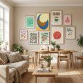 Abstract shapes in blue, terra and butter yellow Poster by Dina Dankers in Define Your Sanctuary gallery wall