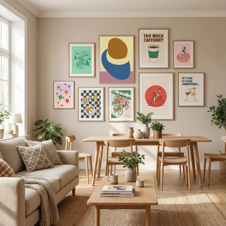 Balanced Stones in Blue , Butter Yellow and Terra Poster by Dina Dankers in Define Your Sanctuary gallery wall