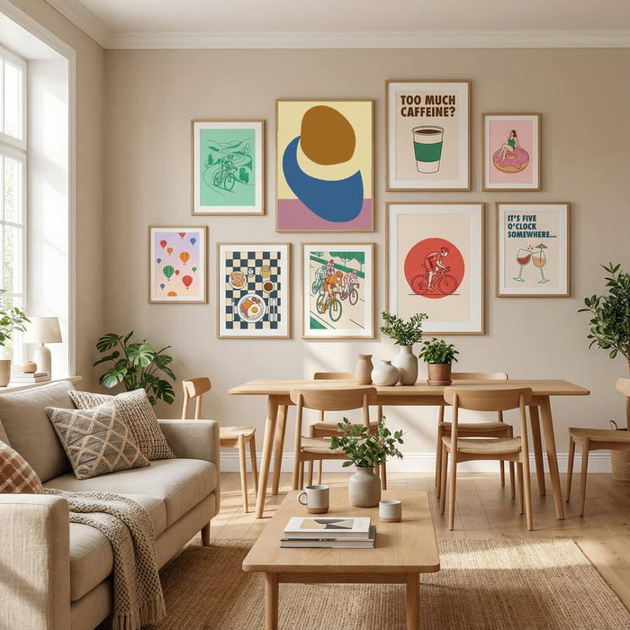 Balanced Stones in Blue , Butter Yellow and Terra Poster by Dina Dankers in Define Your Sanctuary gallery wall