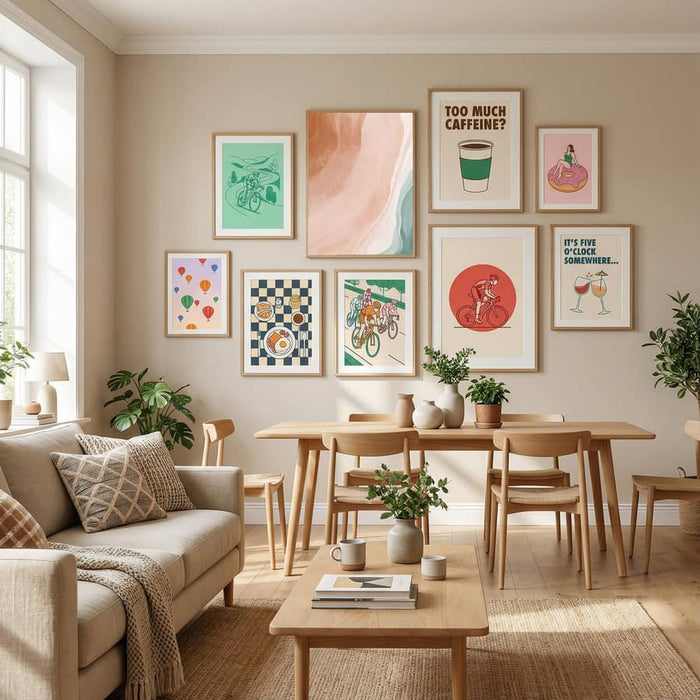 Blush Sand and Teal Sea Poster – plakat og kunsttryk