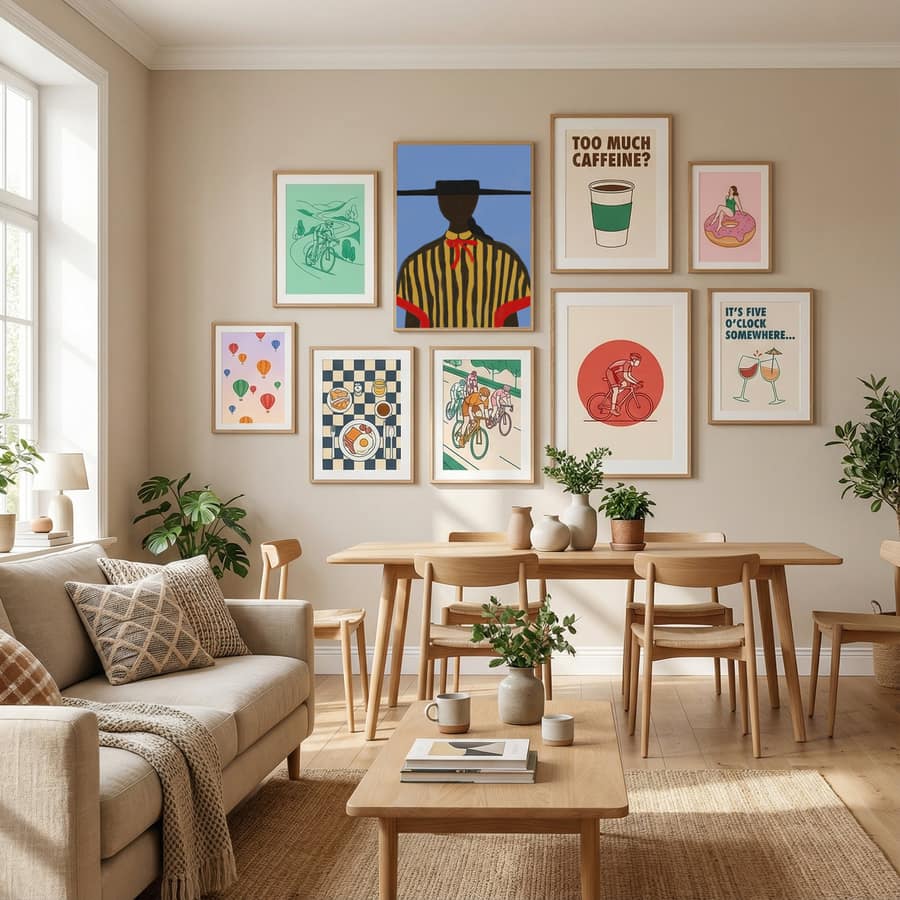 Bold Hat Woman and Stripes New Mexico Style Poster by The Miuus Studio in Define Your Sanctuary gallery wall