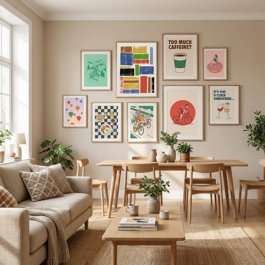 COLOR LINO CUT COMPOSITION Poster – plakat og kunsttryk