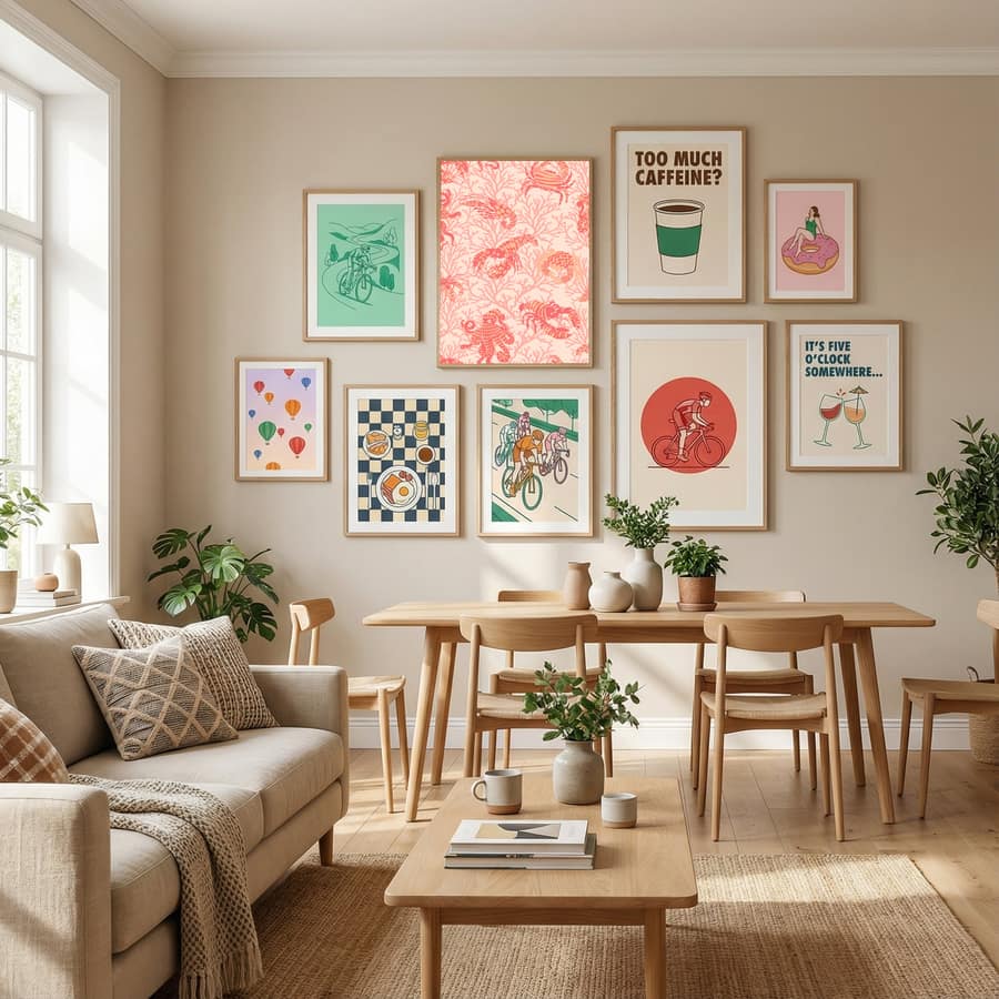 Coral and Lobster peachy fuzz pattern Poster – poster and art print