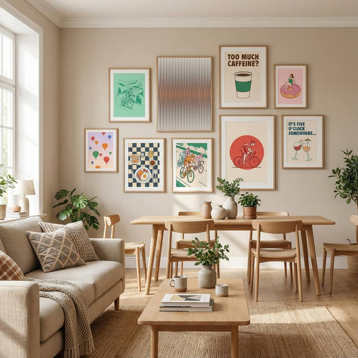 Euphoria - Gray and Orange Poster – plakat og kunsttryk