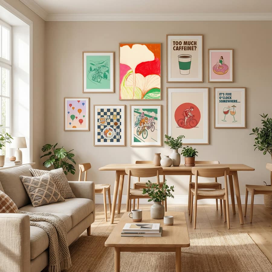 Ginkgo Leaves In Color I Poster by Janel Bragg in Define Your Sanctuary gallery wall