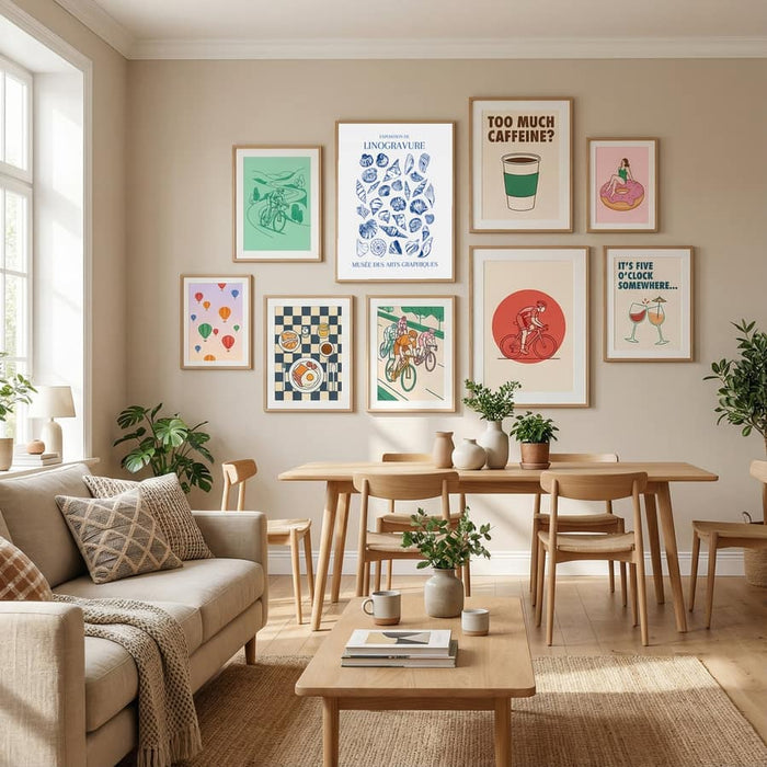 Lino Seashell Art Market Poster – Poster und Kunstdruck