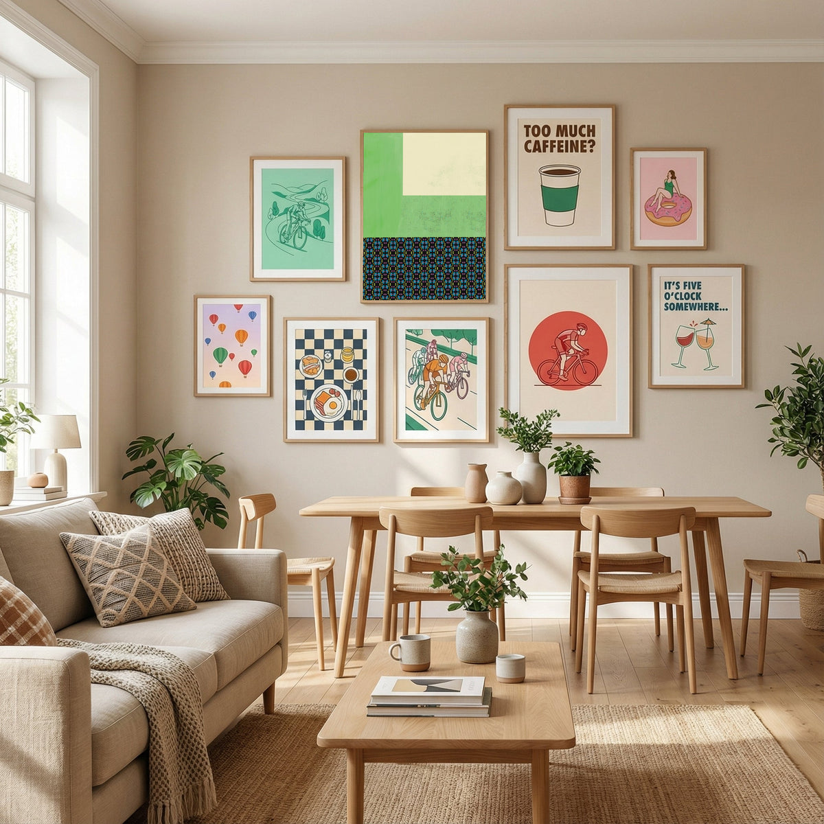 Pastel green and nyonya pattern collage Poster by Little Dean in Define Your Sanctuary gallery wall