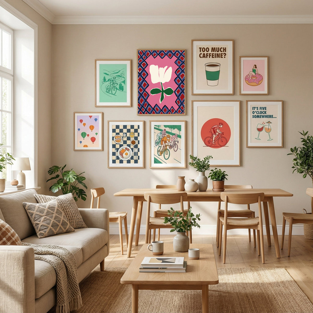 Petal plaid playtime I Poster by Miho Art Studio in Define Your Sanctuary gallery wall