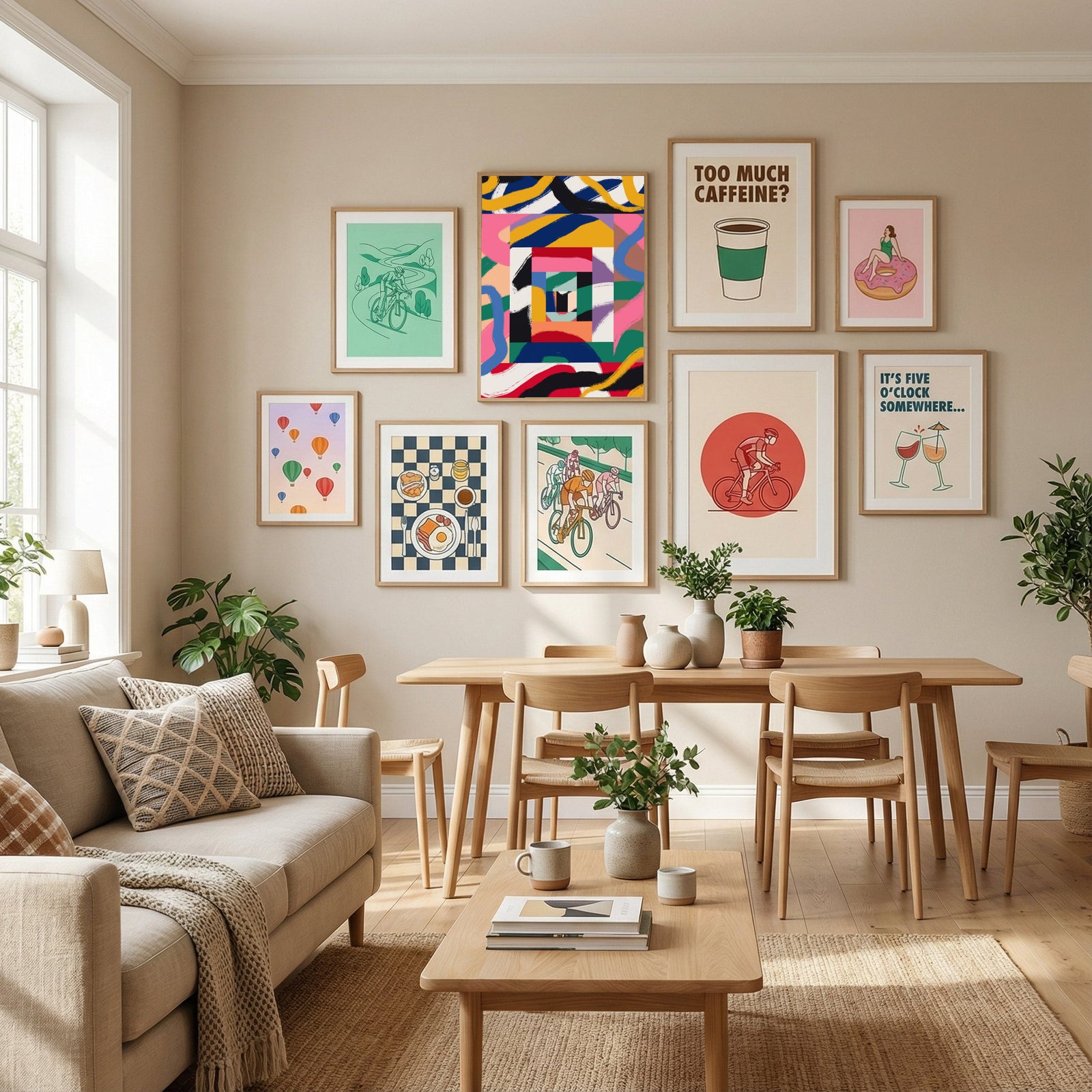 Rainbow Ribbons Abstract Poster by Little Dean in Define Your Sanctuary gallery wall