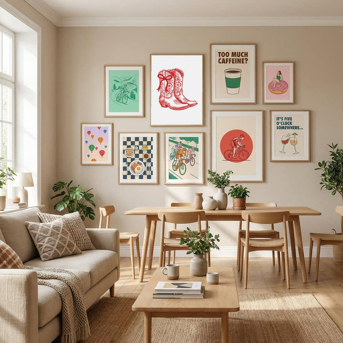 Red Cowgirl Boots with Bow Poster – plakat og kunsttryk